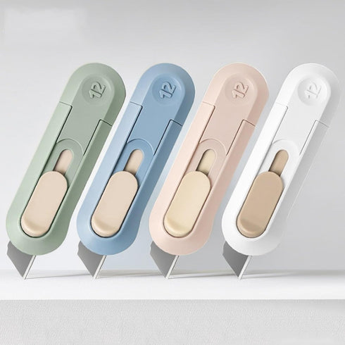 Box Cutter, 4PCS Small Utility Knife, Compact Utility Knife, Easy Slide Retractable Blade, Package Opener for Home, Office, Travel, and DIY Workpr...