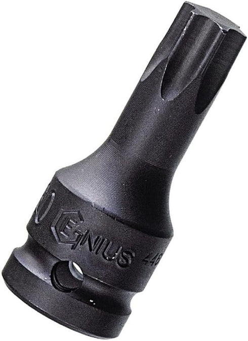 Genius Tools 1/2" Dr. T-30 Star Impact Bit Socket, 60mmL (CR-Mo) - 4460S30...