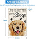 Life is Better with Dogs Golden Retriever Garden Flag, 12 x 18 Inch Double Sided Holiday Yard Outdoor Farmhouse Flag, Garden Flag with Dog, Dog Lo...