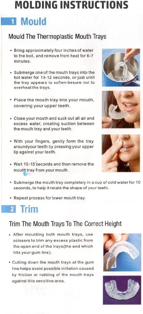 20/Pack Thermo-Molding Boil and Bite Teeth Whitening Mouth Trays Wholesale Value...