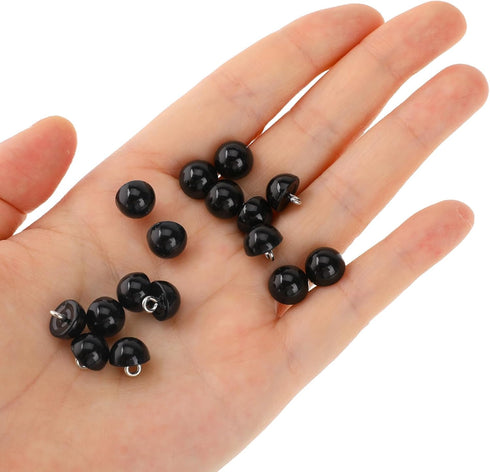 50Pcs 10mm Black Buttons, Round Pearl Buttons, Earl Decorative Buttons, Buttons for Sewing, Sewing Buttons, Half Ball Pearl Buttons Round Shape Pe...