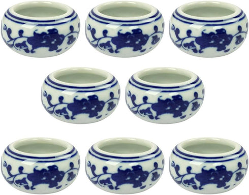 SEWACC 8pcs Ceramic Ink Dish Chinese Calligraphy Ink Dish Porcelain Inkwell Dish Painting Dish for Chinese Calligraphy and Sumi-e Painting Pottery...