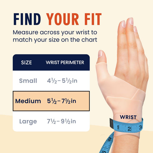 Dr. Frederick's Original Waterproof Thumb & Wrist Brace - 4pcs - Thumb Spica Splint - Hand Brace for Tendonitis, Arthritis, De Quervain’s - Fits L...