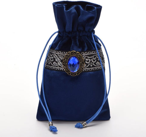 BLESSUME Square Velvet Altar Tarot Table Cloth and Pouch Dark Blue...