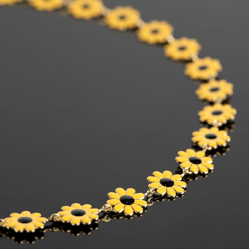 YOUBEIYEE Yellow Sunflowers Jewelry Making Supplies Chain Roll 9.8 Feet Gold Plated Brass Chains for Making Daisy Flower Necklace DIY Craft Chains...