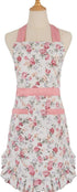 Lovely Apron for Women, Lady’ s Cotton Apron with Adjustable Neck Strap, 2 Pockets and 41.5” Long Ties, Cute Apron for Kitchen Cooking, Home Bakin...