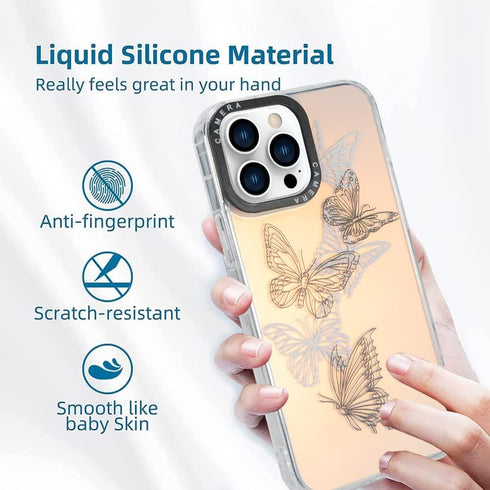 Compatible iPhone 12 Pro Max Black and White Butterfly Case Translucent Frosted Laser?High Grade TPU and Hard PC Case Unique Butterfly Print Patte...