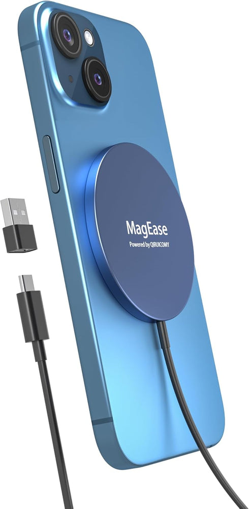 Magnetic Wireless Charger,MagEase 15W Wireless Charger Magnetic Compatible with iPhone 15/14/13/12 Series and AirPods 3/2/Pro, Charging Pad with U...