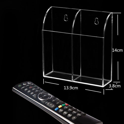 Acrylic TV Remote Control Holder Wall Mount Storage Box Media Organizer Rack...