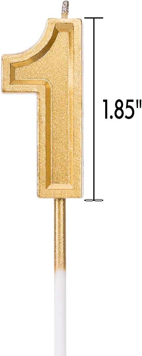 Luter Gold Glitter Happy Birthday Cake Candles Number Candles Number 1 Birthday Candle Cake Topper Decoration for Party Kids Adults...