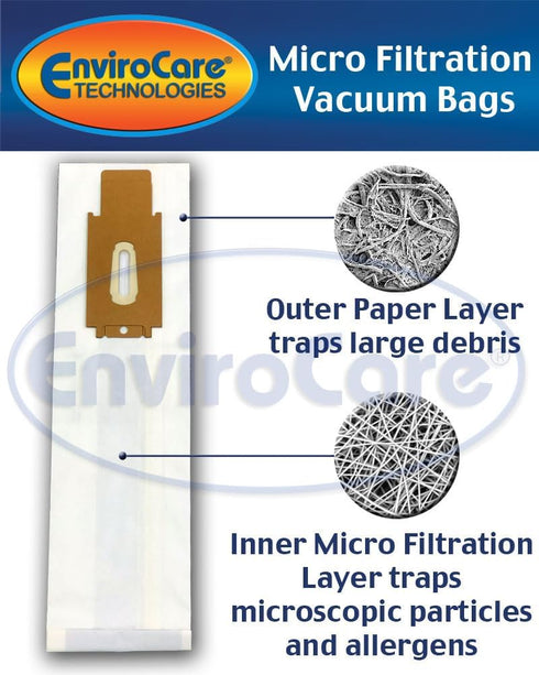 EnviroCare Oreck Vacuum Cleaner Bags to Fit Style Cc and All Upright Models, X-Large, 8 Pack, White (713)...