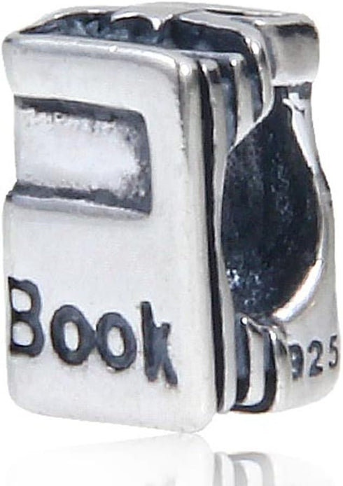 Book Charm 925 Sterling Silver Culture Charm Christmas Charm for Pandora Bracelet...