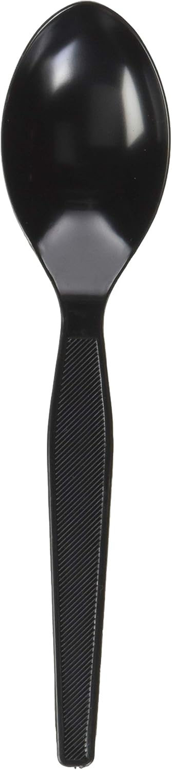 Genuine Joe Heavy Duty Plastic Spoon, Black, 1000 Count...