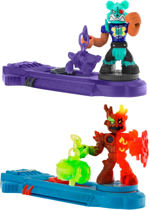 Legends of Akedo Power Storm - Versus Pack - 2 Mini Battling Warriors and 2 Battle Controllers - Burndown Versus Shred Head...