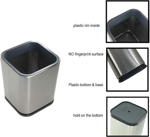 Flatware Holder Stainless Steel Small Utensil Crock - 4.6 Tall...