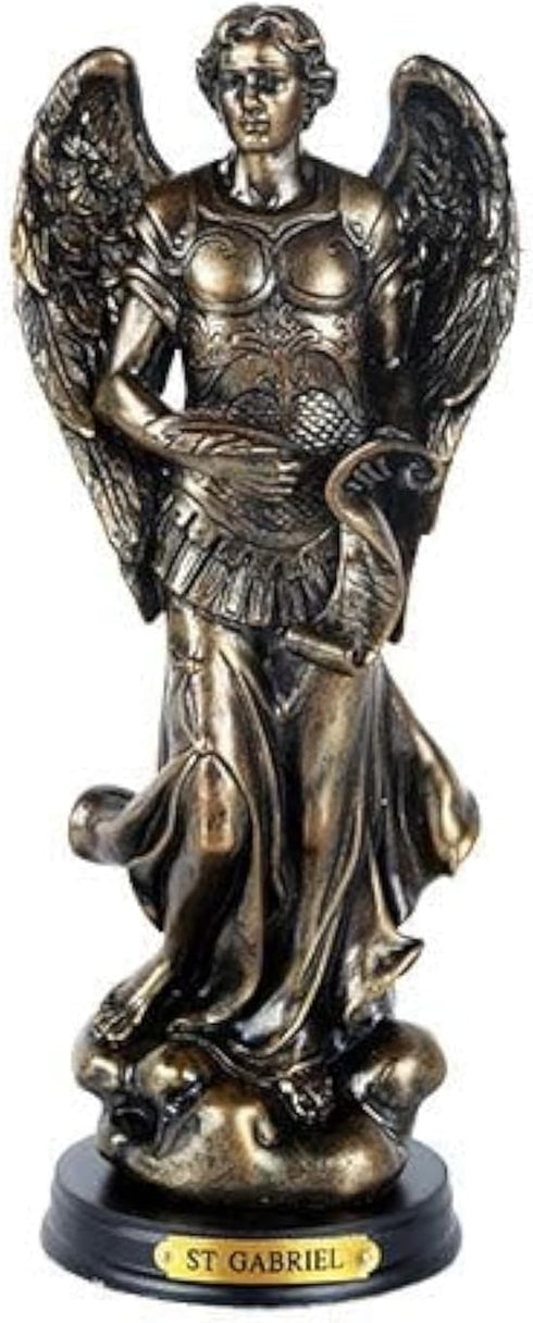 Pacific Giftware St. Gabriel Archangel Messenger from God Figurine 8 Inch Tall Wooden Base with Brass Name Plate...