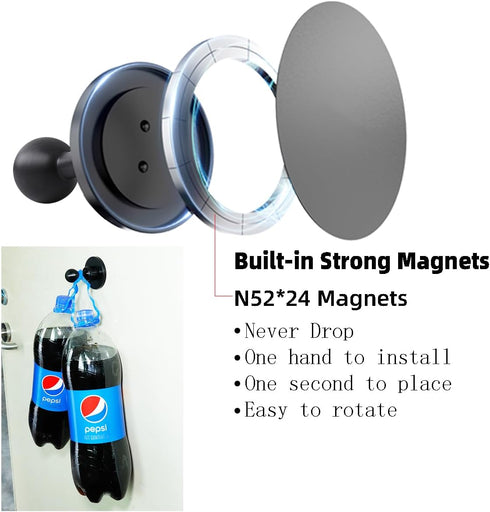 Super Magnetic Cell Phone Holder Base with 1" Ball for MagSafe iPhone 15 14 13 12 Series,Compatible with RAM mounts and Other B Size Ball Double S...