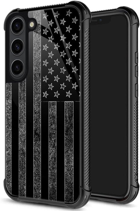 ZHEGAILIAN Case Compatible with Samsung Galaxy S23 Case,Gray Flag Case for Samsung Galaxy S23 5G for Boy Men,Pattern Design Shockproof Anti-Scratc...