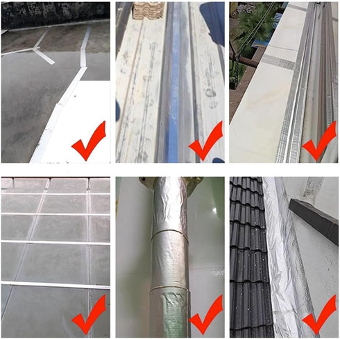 Butyl Tape for Roof Leak Repair, 50mmx5M Waterproof Sealing Tape Aluminium Foil Strong Self Adhesive Sealant Tape Seal Leak Proof Strip for Roof C...