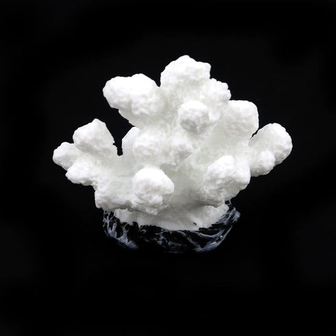 Semetall Sea Coral Sculpture, 2Pcs White Resin Aquarium Ornaments for Fish Tank Decorations...