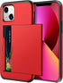 SAMONPOW Compatible with iPhone 13 Case with Card Holder Dual Layer Hybrid Wallet Case Heavy Duty Protection Shockproof 13 Case for Women Anti-Scr...