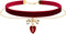 14K Gold Plated Red Heart Cross Velvet Double Choker Necklace for Women Goth 90s Chokers Aesthetic Necklace Gothic Jewelry Bow Kawaii Chocker Acce...