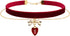 14K Gold Plated Red Heart Cross Velvet Double Choker Necklace for Women Goth 90s Chokers Aesthetic Necklace Gothic Jewelry Bow Kawaii Chocker Acce...
