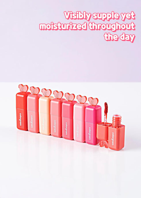 COLORGRAM Juicy Blur Tint 01 Coral Hip | Daily Semi-Matte, Semi-Glossy, Long-Lasting Lip Stain, Moisturizing, Buildable & Blendable, highly Pigmen...