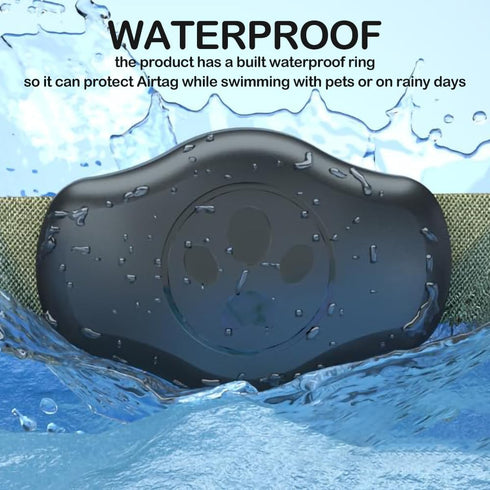 Airtag Dog Collar Holder Waterproof Dog Airtag Holder Ultra-Durable Lightweight Full Body Covered Anti-Lost Apple Air Tag Case for Dog & Cat Colla...