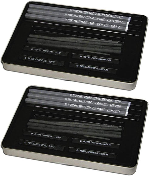 Advanced Charcoal Art Set W/Tin-...