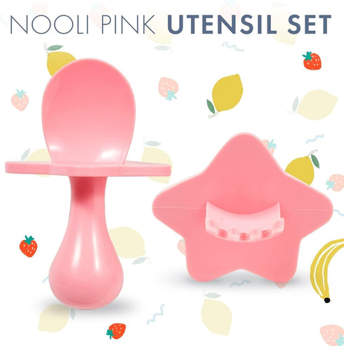 Nooli Baby Silverware Baby Fork Toddler Forks Toddler Utensils, BPA Phthalates-Free, Dishwasher and Sterilizer Safe, Pink - Kids Silverware...