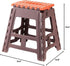 AZUMAYA Folding Step Stool 15.4" inches Height Brown and Orange FKF-622OR...