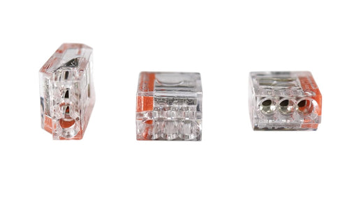 Push-in Electrical Connector, 22-12 AWG Solid, 3-Port, 50-Pack...