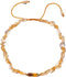 Jewever Citrine/Tigers Eye Beaded Anklet Crystal Irregular Beads Ankle Bracelets for Women Wealth Prosperity Balance Yoga Foot Jewelry Spiritual G...