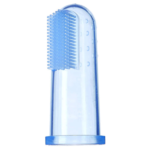 Brilliant Baby Finger Toothbrush - Silicone Gum Massager and Teether Brush for Infant-Toddler, 3 Months Old and Up, Blue/Clear, 2 Count...