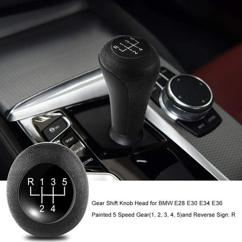 KIMISS 5 Speed Shift Knob, for E28 E30 E34 E36, Car Manual Gear Stick Head Non-Slip and Comfortable Shifting Knob Shifter Black...