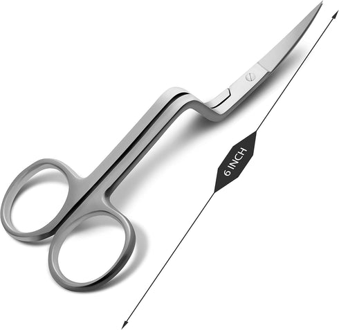 6 Inch Double Curved Scissors – Professional Grade, Multi-Purpose Precision Scissors for Crafting, Embroidery, and Dog Grooming...