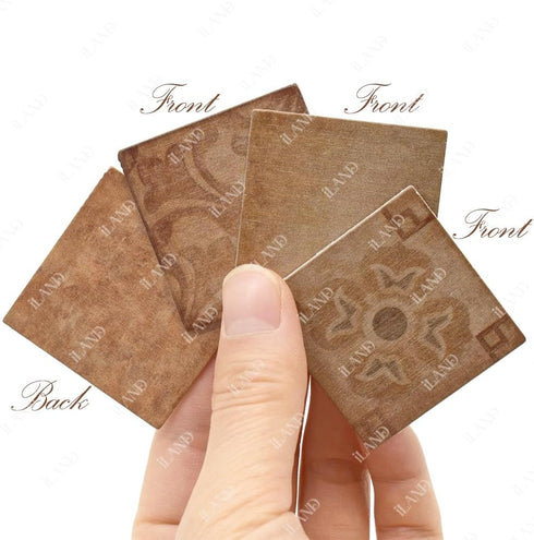 iLAND Dollhouse Flooring on 1/12 scale 1/6 scale, Miniature Dollhouse Accessories, 30pcs Double-Sided Dollhouse Floor Tiles (Classical Inlays & Ma...