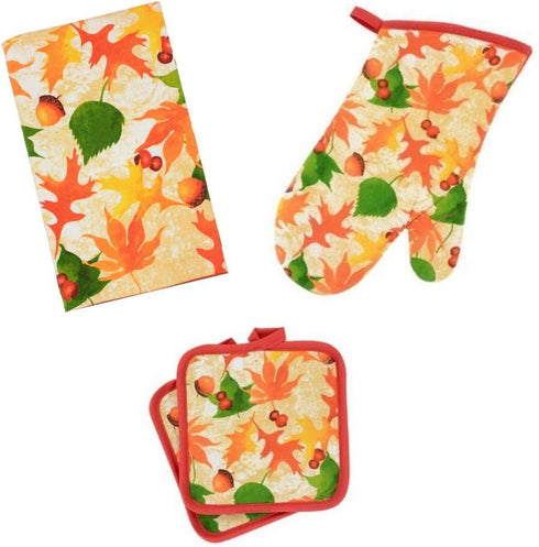 Home Collection Autumn-Themed 4-Piece Kitchen Linen Set...