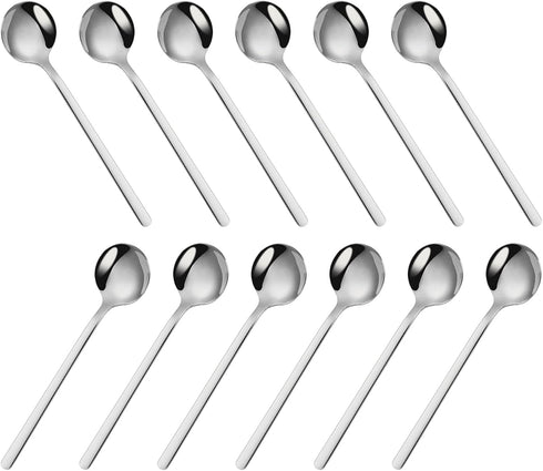 12-Piece Stainless Steel Espresso Spoons, Mini Teaspoons Set for Coffee Sugar Dessert Cake Ice Cream Soup Antipasto Cappuccino, 5.24 Inch Stirring...