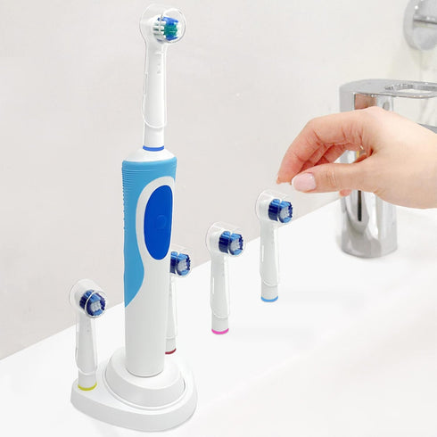 LazyMe Electric Toothbrush Heads Holder Charger Holders and 4 Toothbrush Heads Dust-Proof Covers for Oral-B Electric Toothbrush Series...