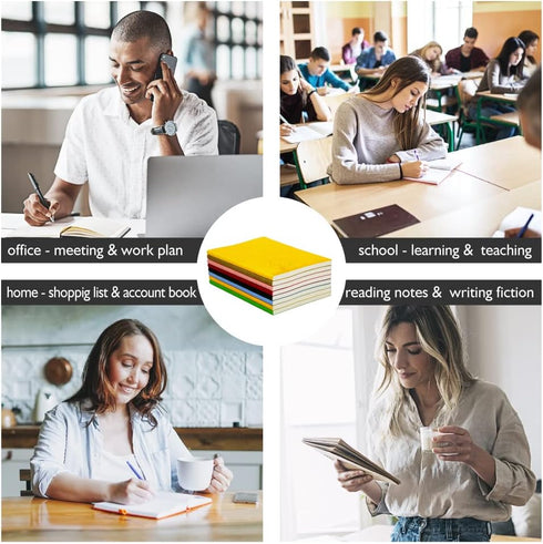 SINOBAND B6 4 Pack Pocket Size PU Leather Colorful Writing Notebook Journal Diary Notebook Daily Notepad Cute Travel Journal (Pack of 4, Random Co...