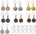 LANBEIDE 12mm Earring Wire Hooks with Glass Cover Cabochon Setting, 84 Pcs 7 Colors Alloy Earring Bezel Trays for Jewelry Making...