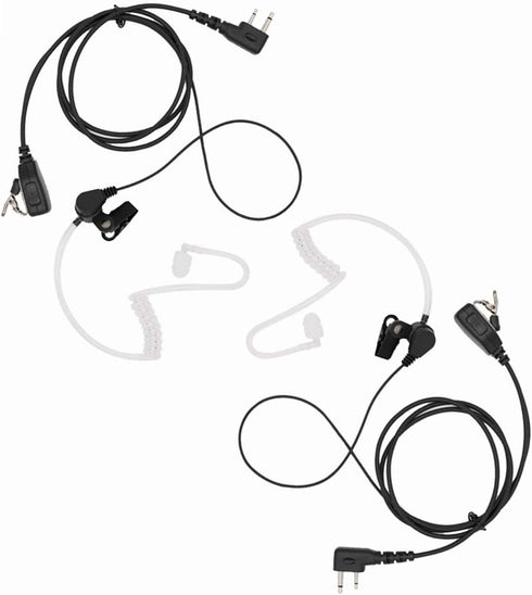 Acoustic Tube Surveillance Earpiece Headset Compatible with Icom IC-F24S IC-F3 IC-F4 IC-H6 IC-U12 IC-V82 IC-F4011 Radio, PU Material (Pack of 2)...