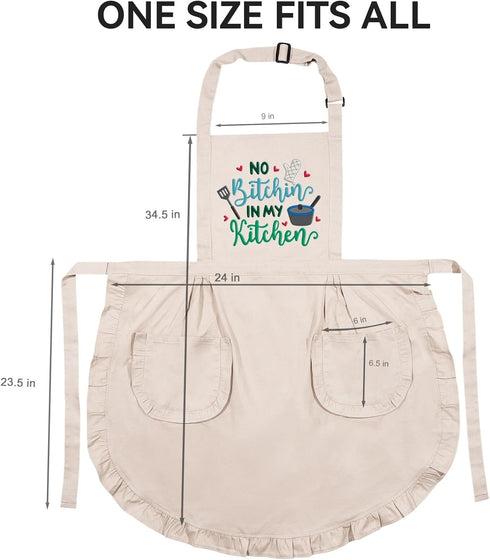 Fairy's Gift Funny Cooking Aprons for Women, Embroidered Womens Apron, Cute Kitchen Apron for Cooking Baking - Mothers Day, Birthday Cooking Gifts...