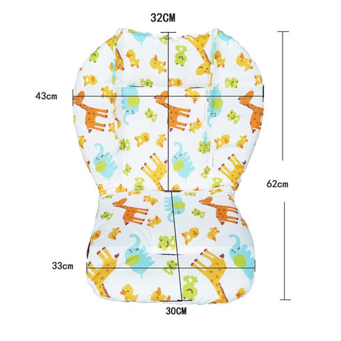 Twoworld Baby High Chair Seat Cushion Liner Mat Pad Cover and High Chair Straps (5 Point Harness) 1 Suit (Animal)...