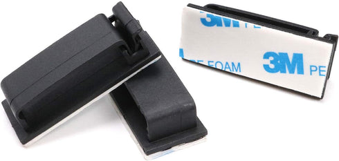 Cable Clips 3M Adhesive, Multipurpose Wire Clamps for Cable Management and Cable Runs - 50 Pack Black Bundled with 10 Reusable Cable Ties...