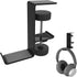 Headphone Stand Hanger Holder,Under Desk Alloy Headset Stand with Universal Fit for Gaming PC Accessories,Under Desk Clamp Hook Mount - Black...