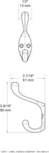 Liberty B42302Q-FB-C5 3-Inch Heavy Duty Coat and Hat Hook, Flat Black...