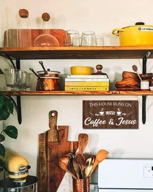 Coffee Sign - Kitchen Coffee Bar Decor - Farmhouse Kitchen Plaque 5"x10" Rustic Wood Hanging Plaque Wall Art Office Decoration Good Days Start wit...